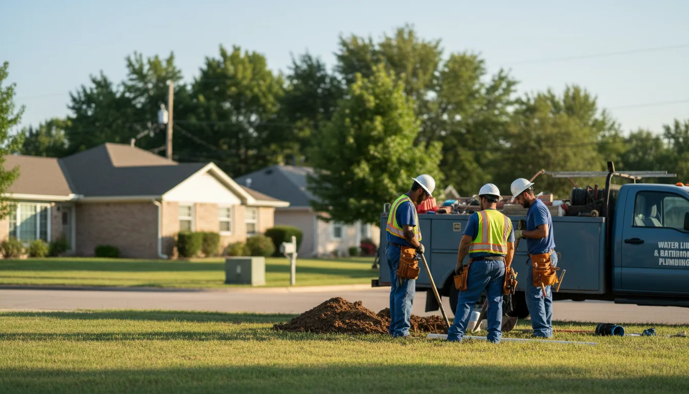 Residential water line and bathroom plumbing service in Scotland, IN